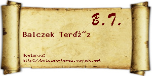 Balczek Teréz névjegykártya